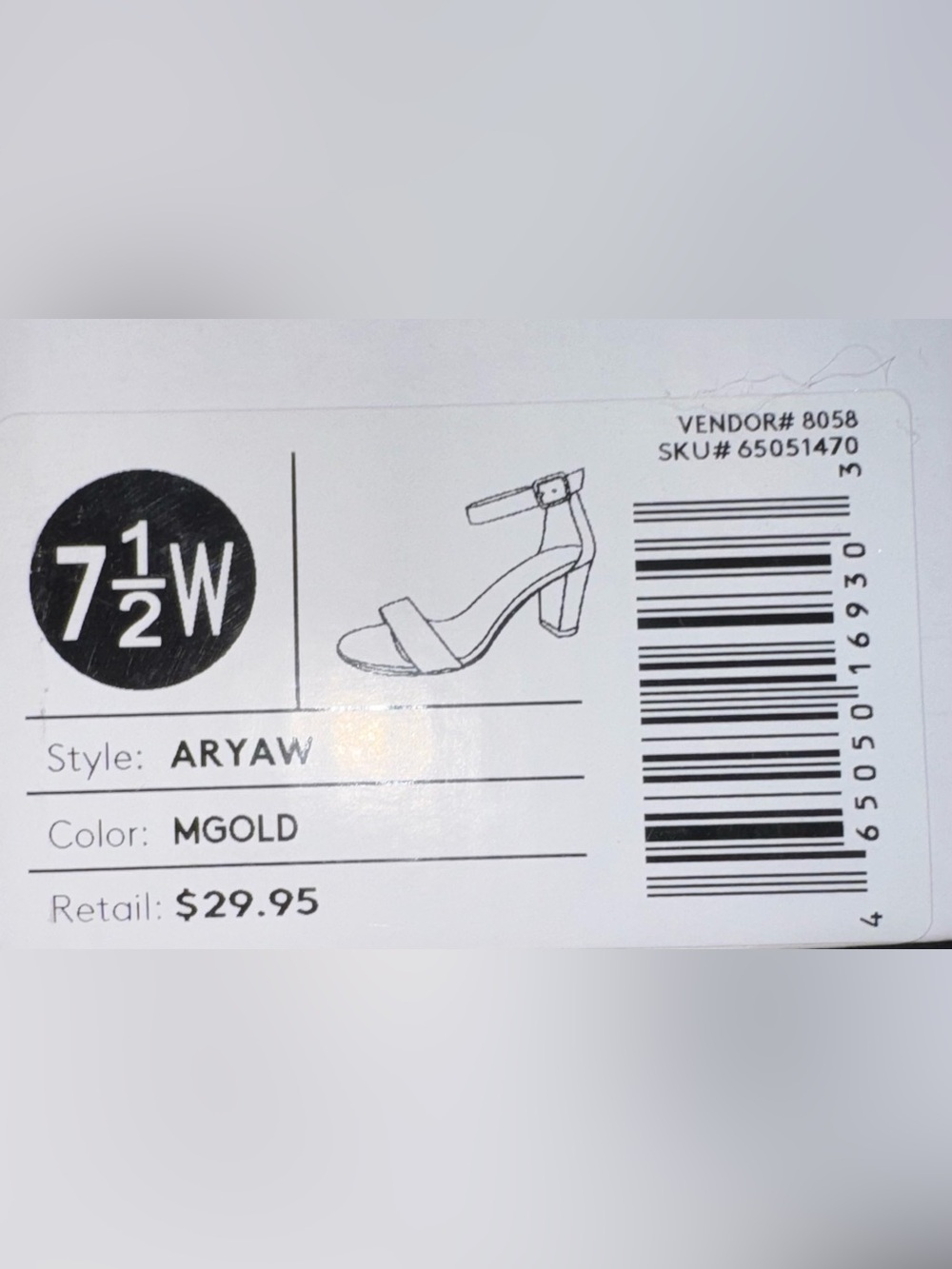 David's Bridal Gold Glitter Ankle-Strap Block Heel Sandals - Picture 13 of 13